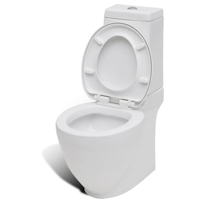 Toilet and bidet set white ceramic