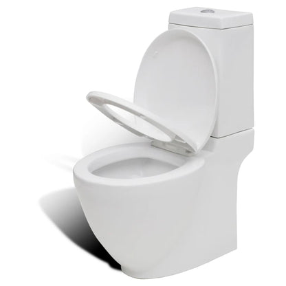 Toilet and bidet set white ceramic