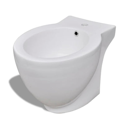 Toilet and bidet set white ceramic