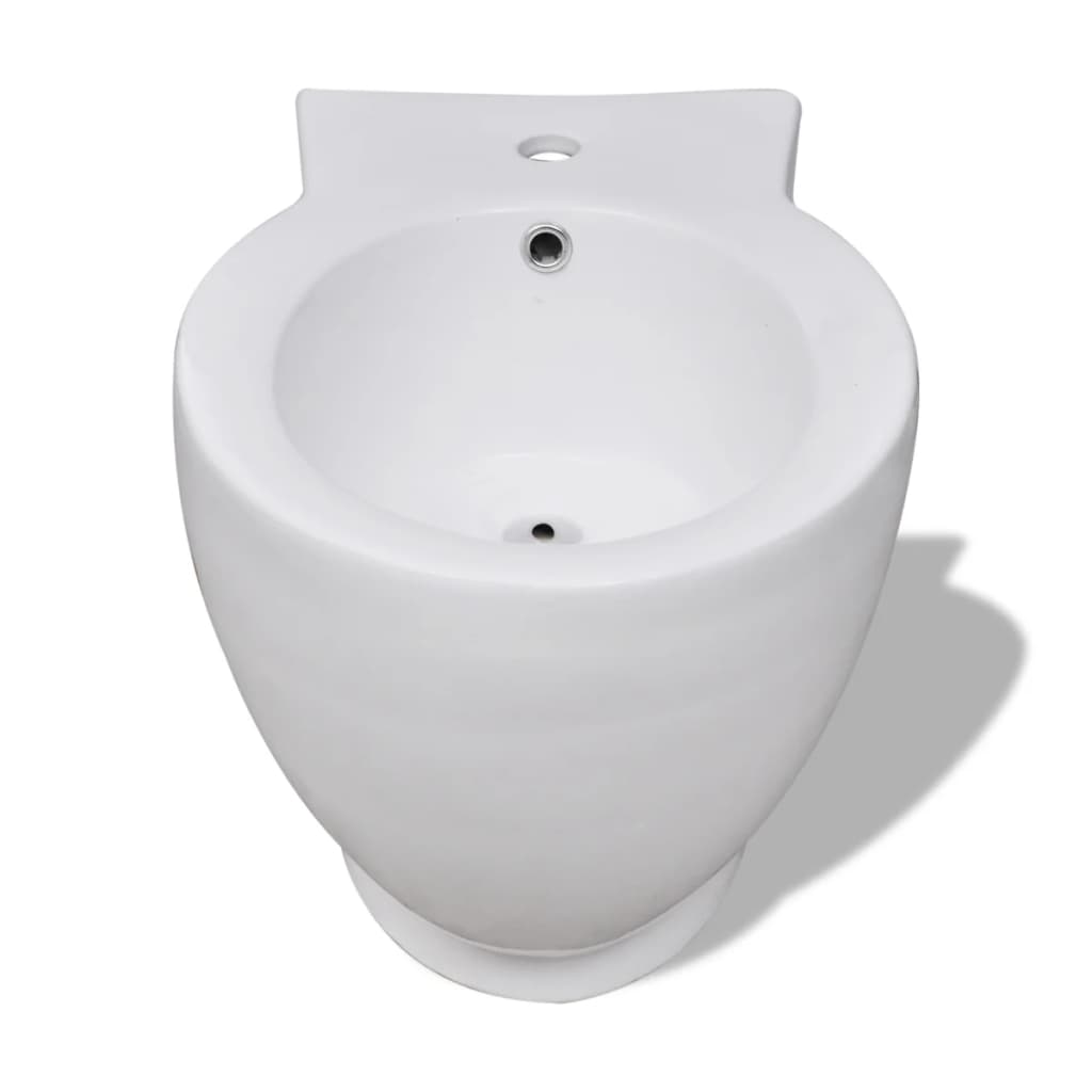 Toilet and bidet set white ceramic