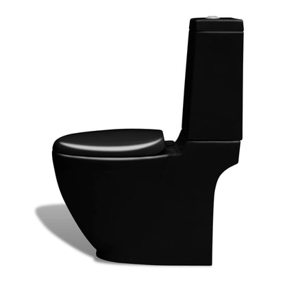 Stand-WC & Bidet Set Schwarz Keramik