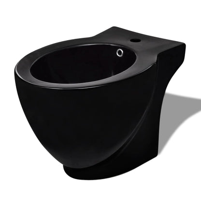 Stand-WC & Bidet Set Schwarz Keramik