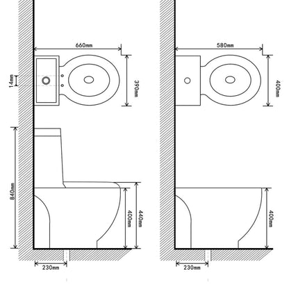 Toiletten & Bidet Set Weiß Keramik