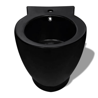 Keramik-WC & Bidet-Set Schwarz