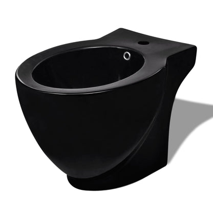 Keramik-WC & Bidet-Set Schwarz