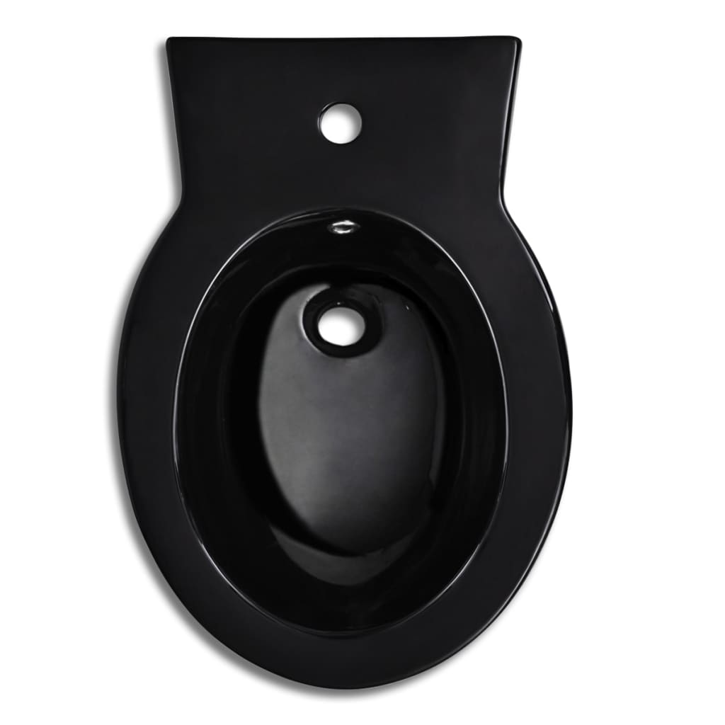 Keramik-WC & Bidet-Set Schwarz