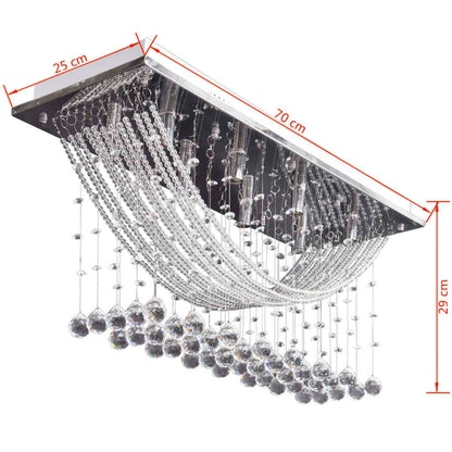 Bijela stropna lampa sa svjetlucavim staklenim perlama 8 x G9 29 cm