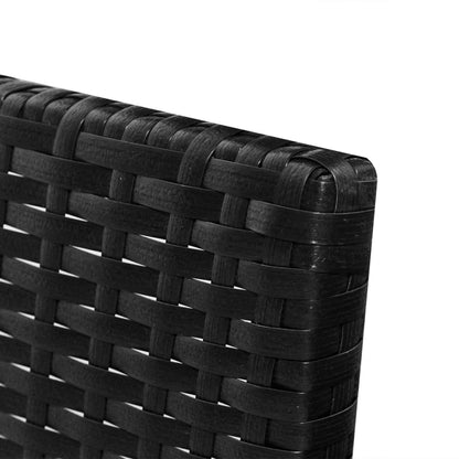 3-tlg. Garten-Lounge-Set mit Kissen Poly-Rattan Schwarz