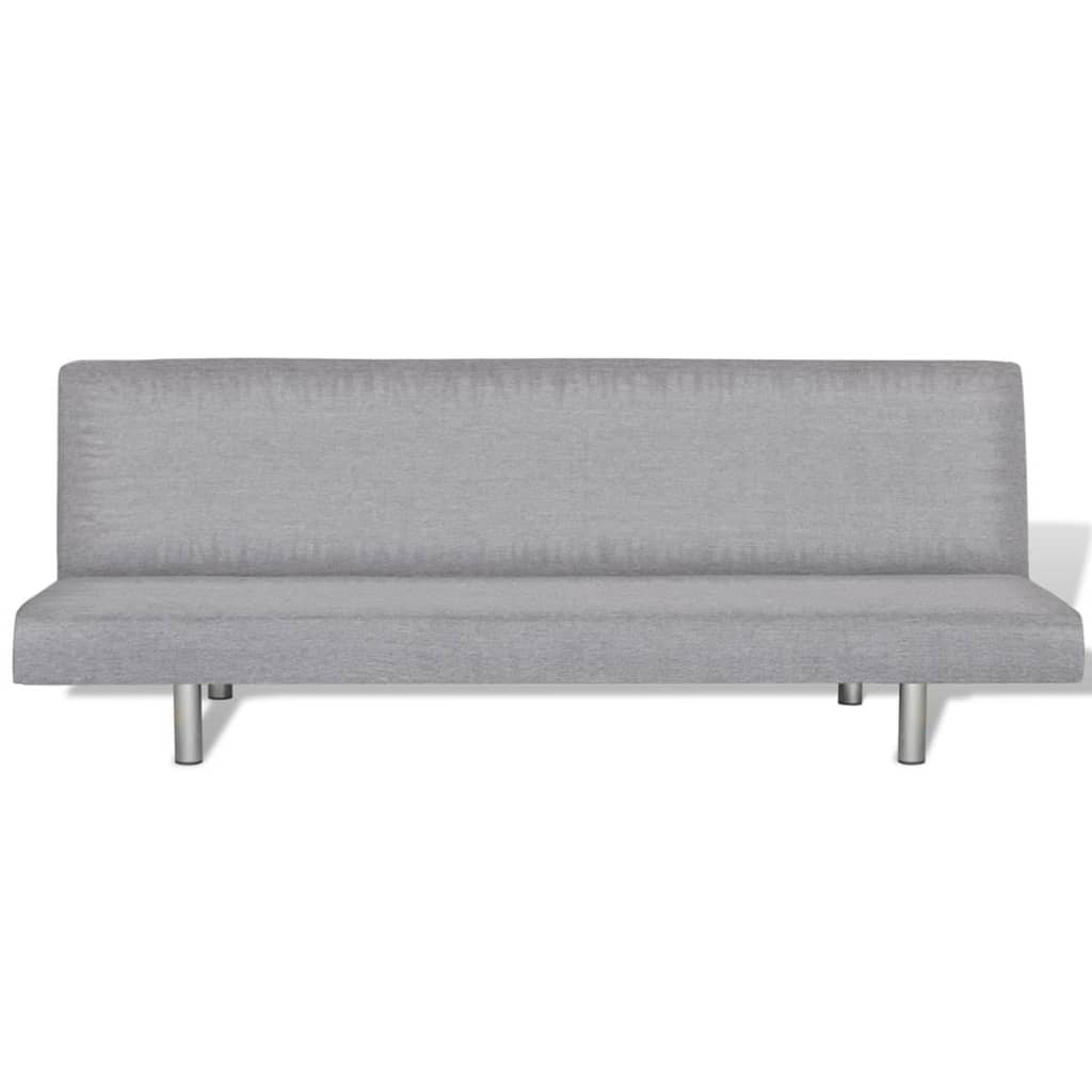 Sofa bed light grey polyester