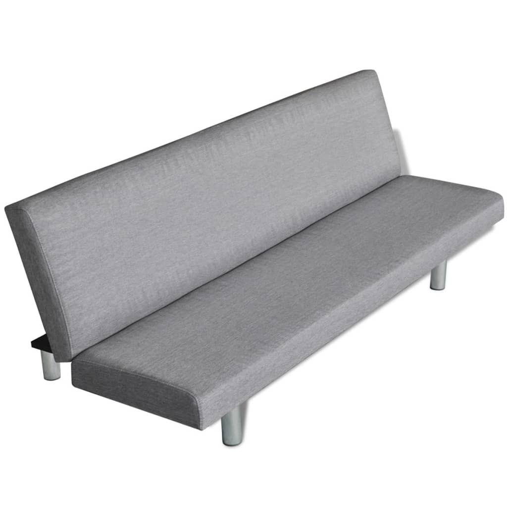 Sofa bed light grey polyester