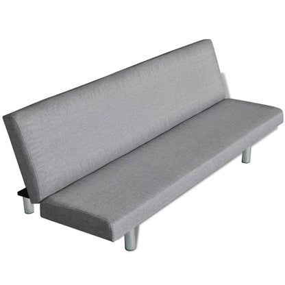 Sofa bed light grey polyester