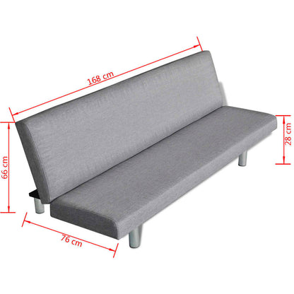 Sofa bed light grey polyester