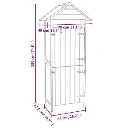 Garden cabinet brown 42.5x64x190 cm