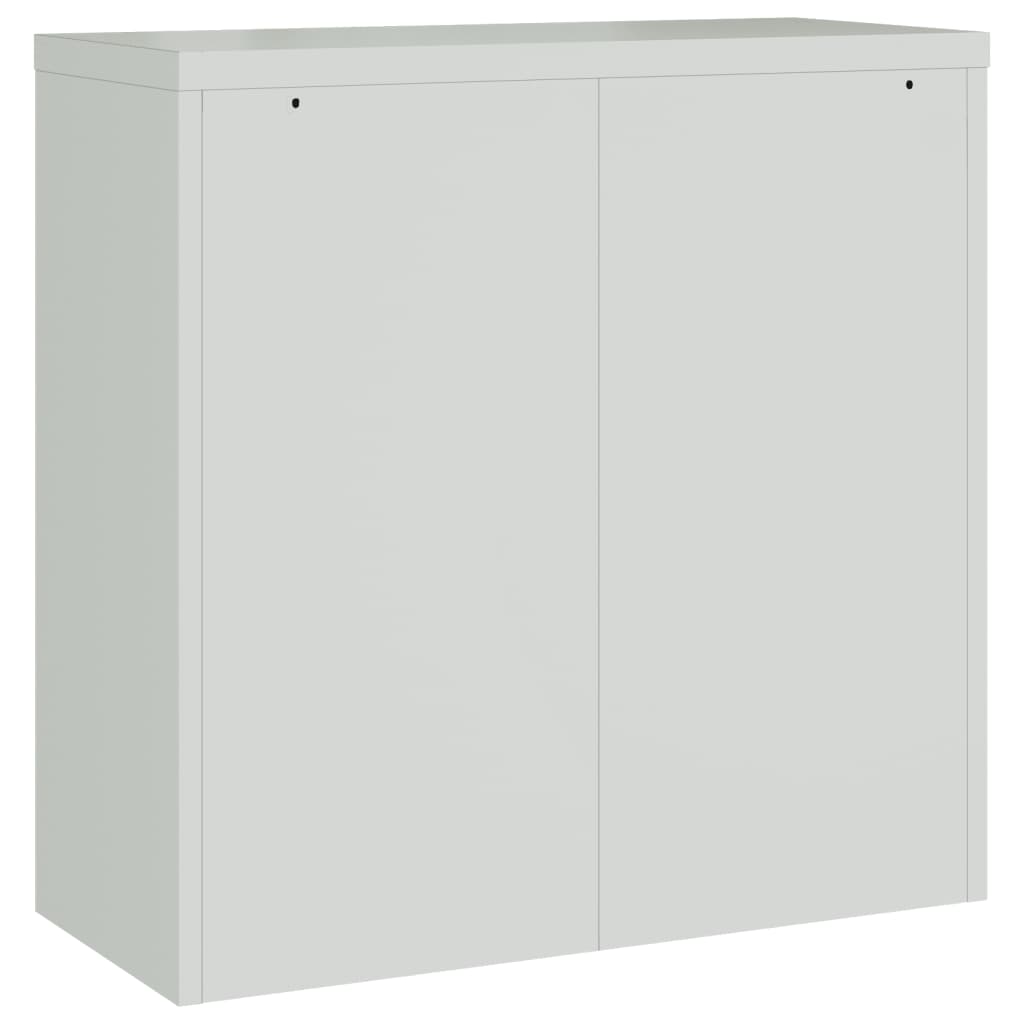 Aktenschrank mit 2 Türen Grau 90 cm Stahl