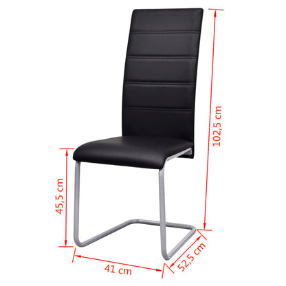 Freischwinger 2 Stk. Schwarz Kunstleder