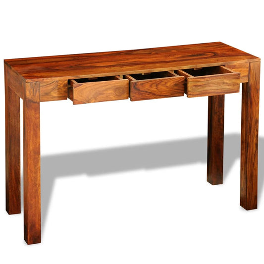 Console table with 3 drawers 80 cm solid rosewood