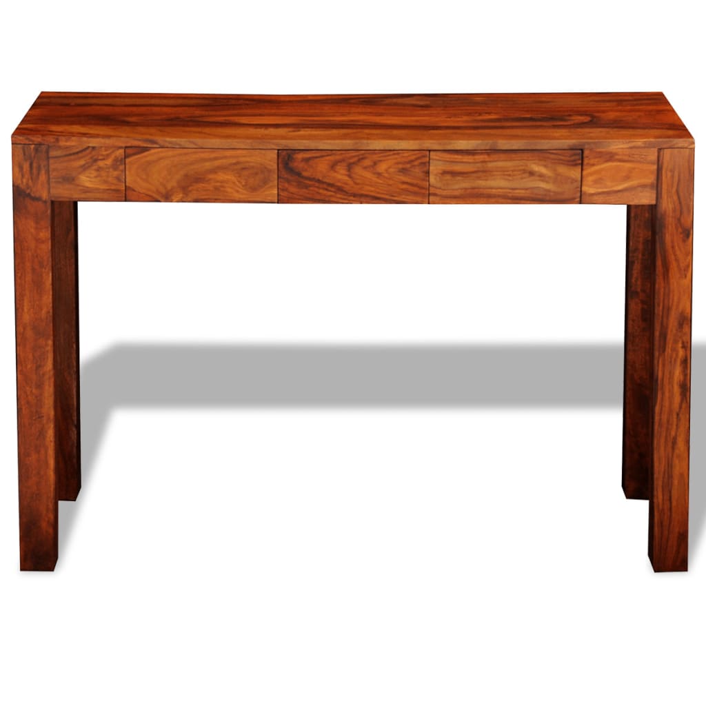 Console table with 3 drawers 80 cm solid rosewood