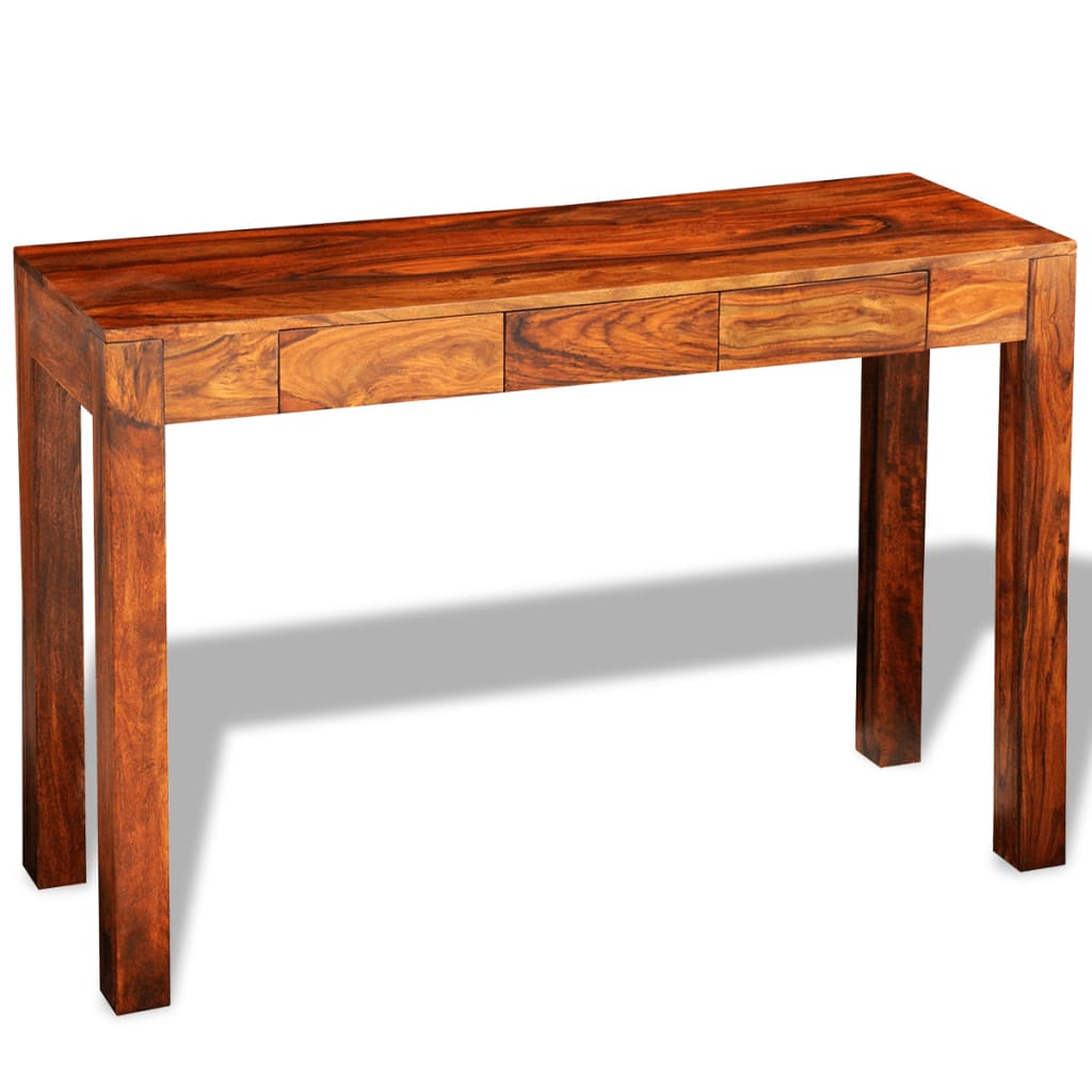 Console table with 3 drawers 80 cm solid rosewood