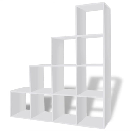 Staircase bookcase 142 cm white