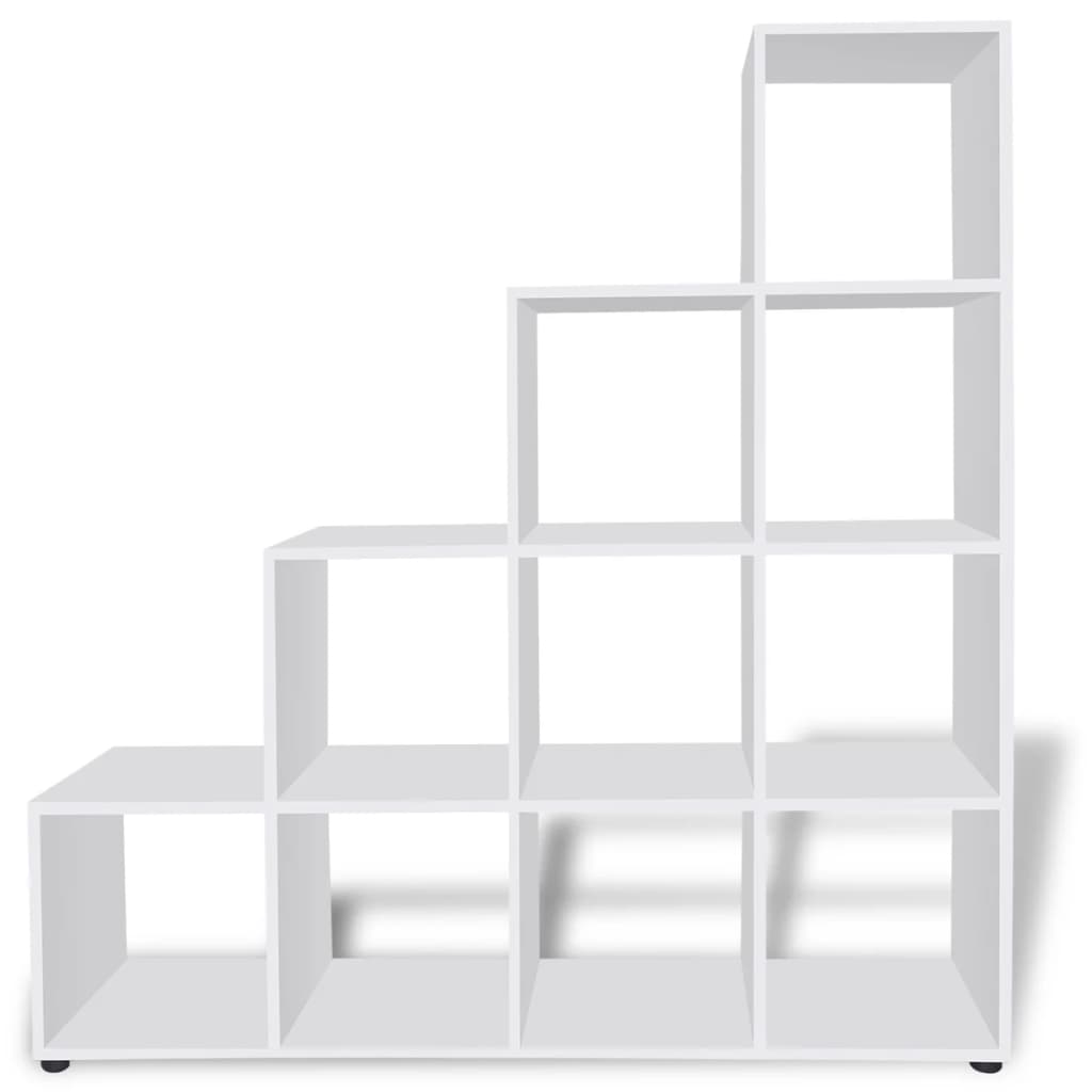 Staircase bookcase 142 cm white