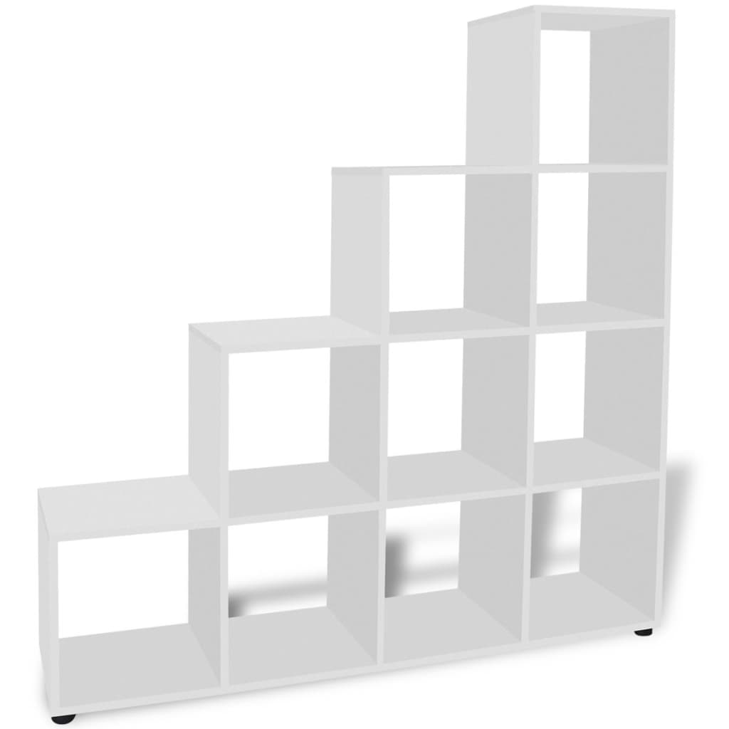 Staircase bookcase 142 cm white