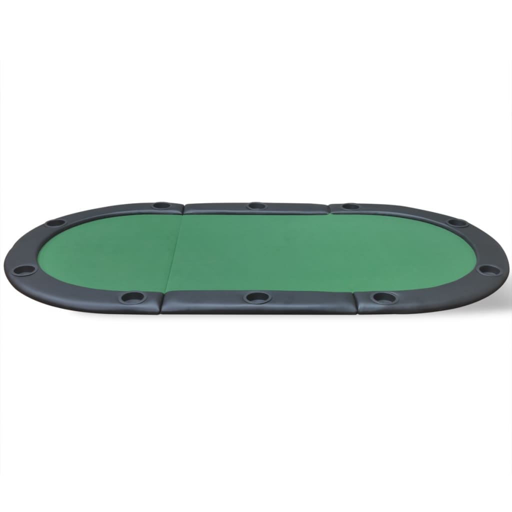 Foldable Poker Table Cover for 10 Players Green