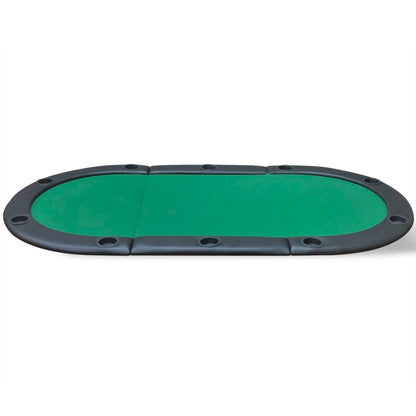 Foldable Poker Table Cover for 10 Players Green