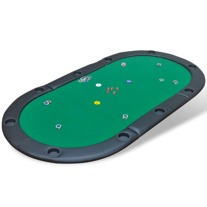 Foldable Poker Table Cover for 10 Players Green