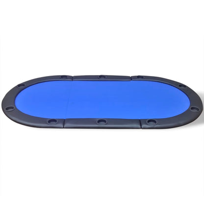 Foldable Poker Table Cover for 10 Players Blue