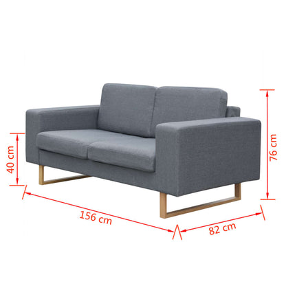 2-seater sofa fabric light grey