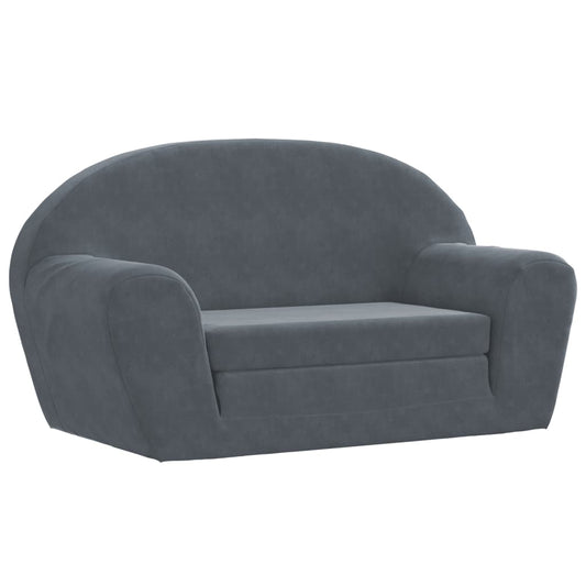Children's fold-out lounge chair grey