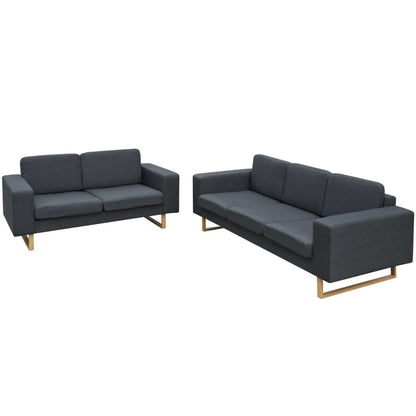 2-seater and 3-seater sofa set dark grey