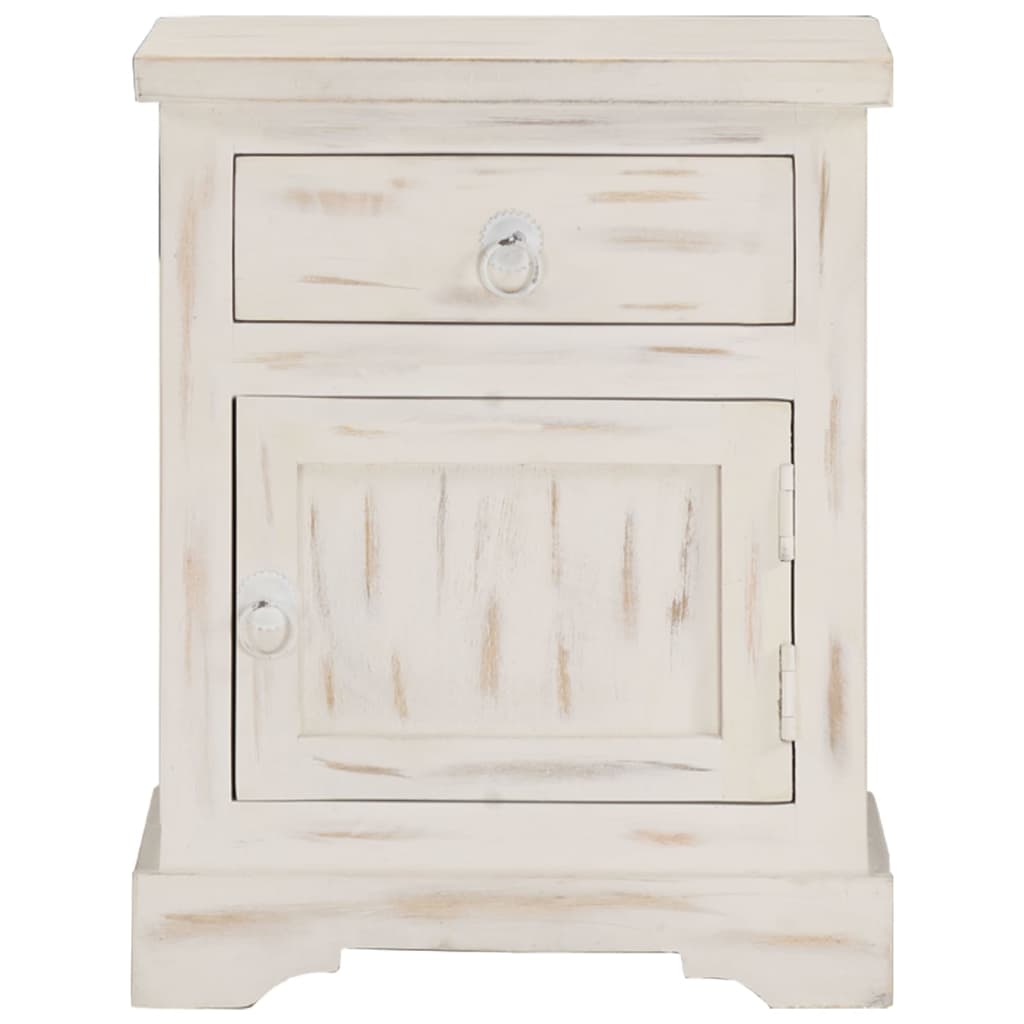 Bedside table white 40×30×50 cm solid mango wood