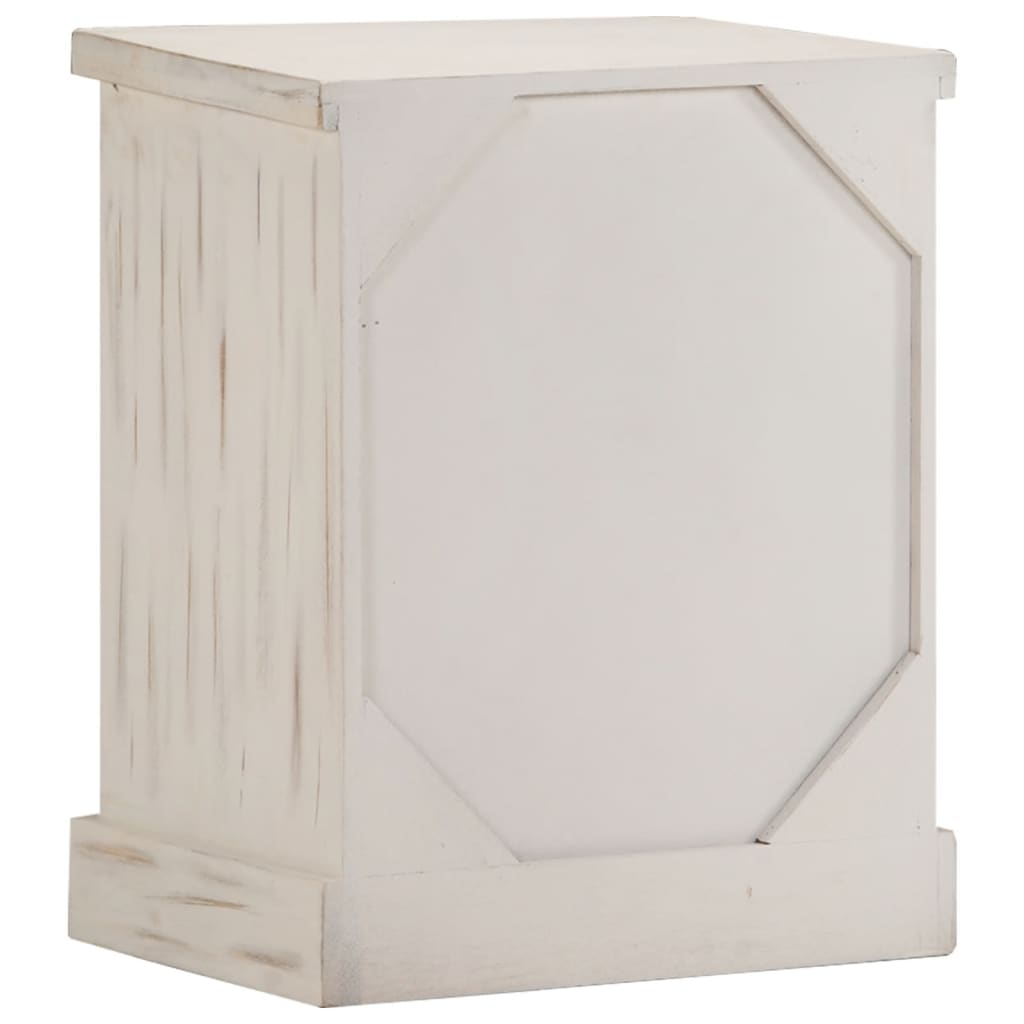 Bedside table white 40×30×50 cm solid mango wood