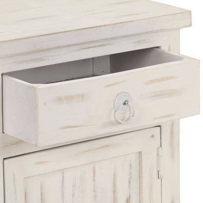 Bedside table white 40×30×50 cm solid mango wood