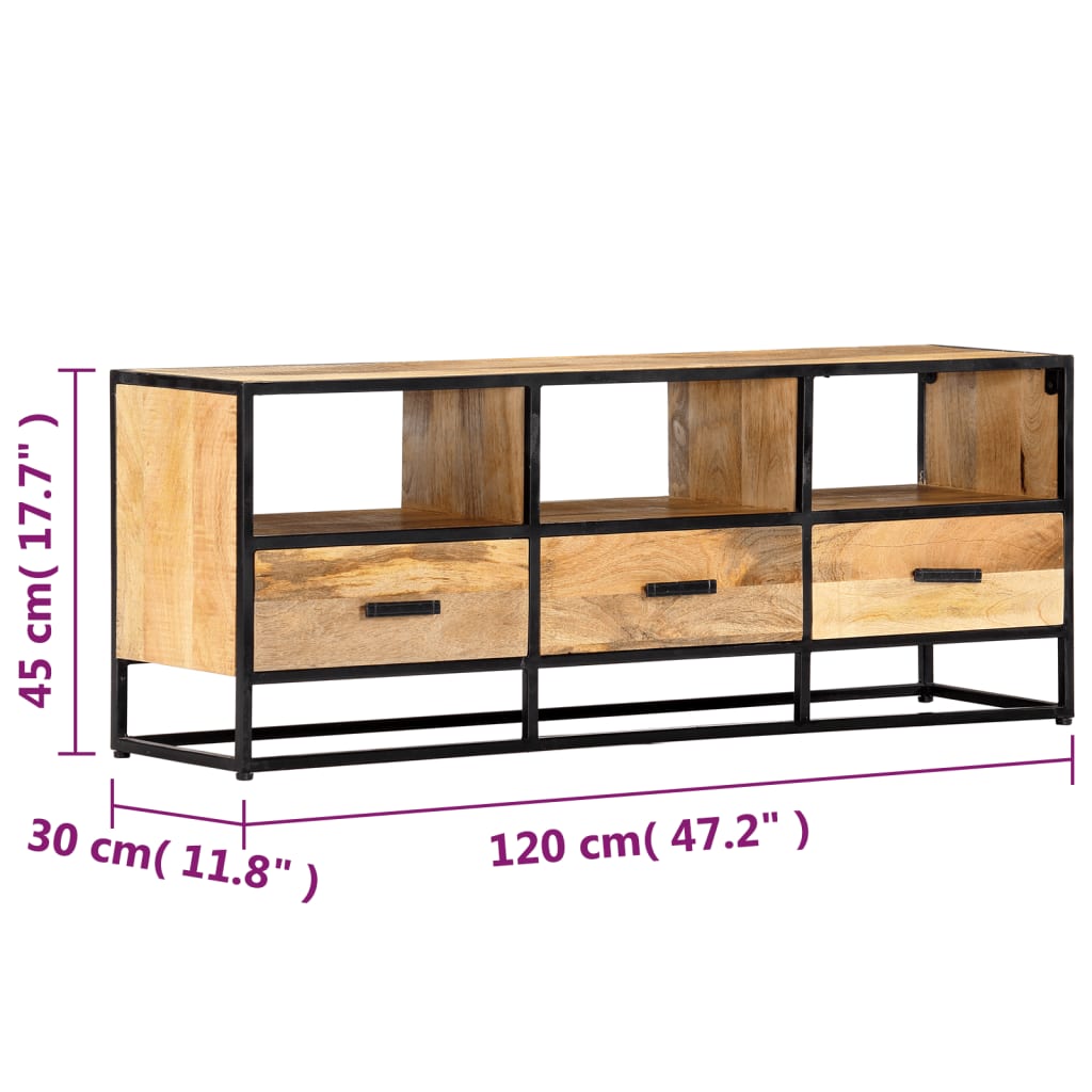 TV ormarić 120x30x45 cm puno drvo mango