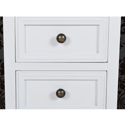 Bedside tables 4 pieces with 2 drawers white MDF