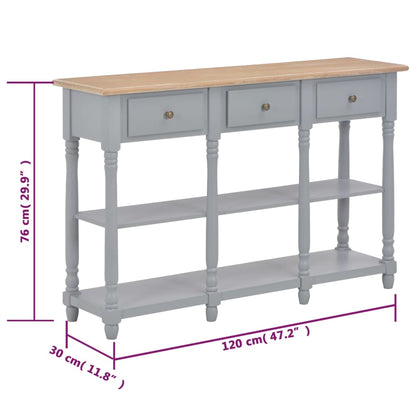 Konsolentisch Grau 120x30x76 cm MDF