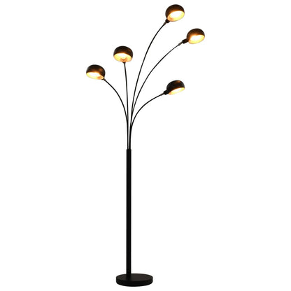 Stehlampe 200 cm 5 x E14 Schwarz und Golden