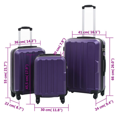 Hartschalen-Trolley-Set 3 Stk. Lila ABS