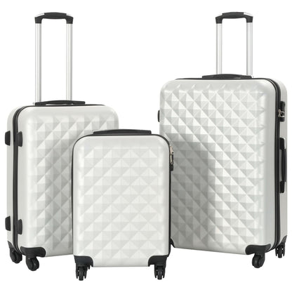 Hartschalen-Trolley-Set 3 Stk. Helles Silber ABS