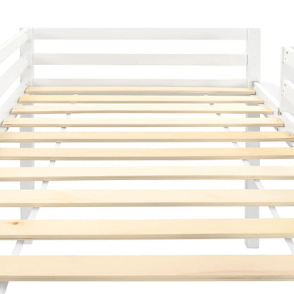 Children's loft bed frame with slide &amp; ladder pinewood 97x208cm