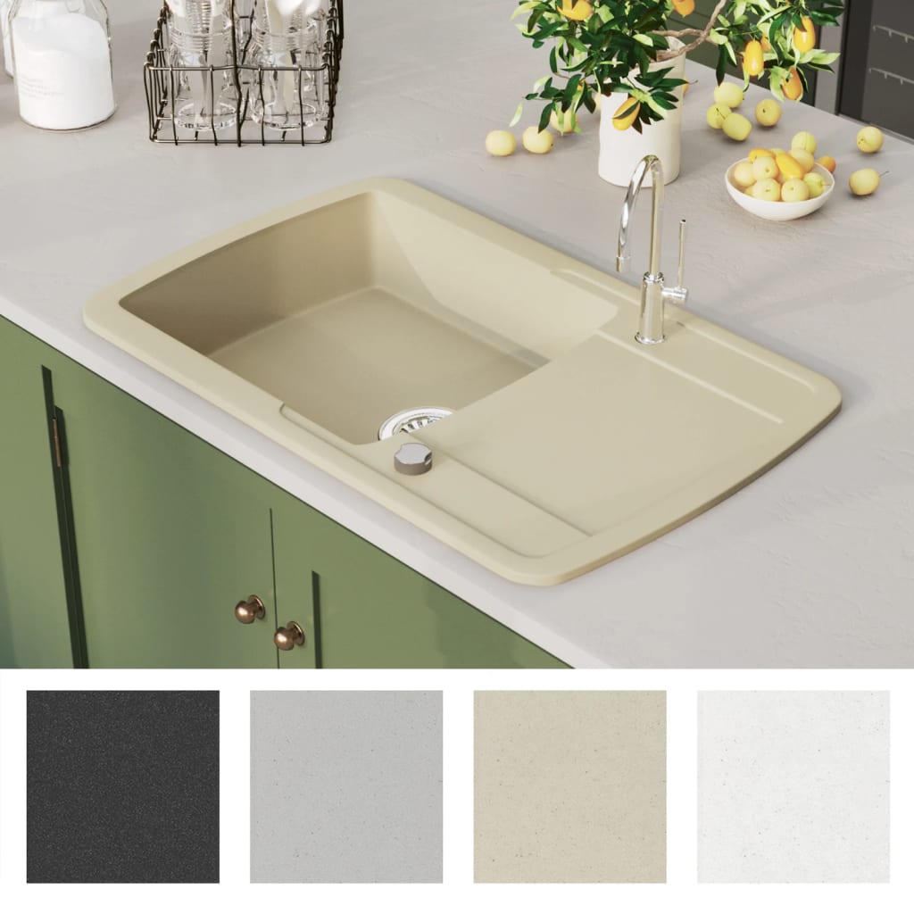 Granitspüle Einzelbecken Beige