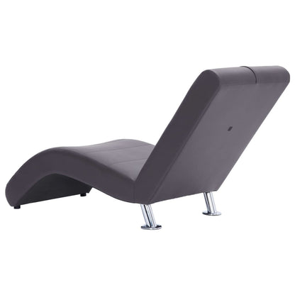 Chaiselongue mit Kissen Grau Kunstleder