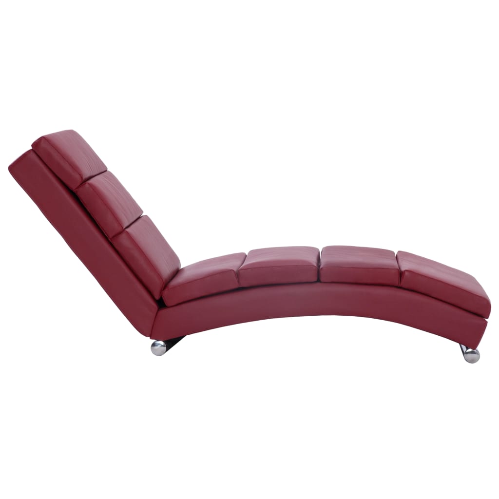 Chaiselongue Weinrot Kunstleder