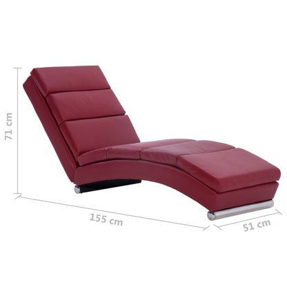 Chaiselongue Weinrot Kunstleder