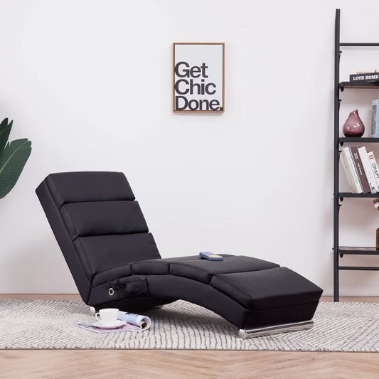 Massage-Chaiselongue Braun Kunstleder