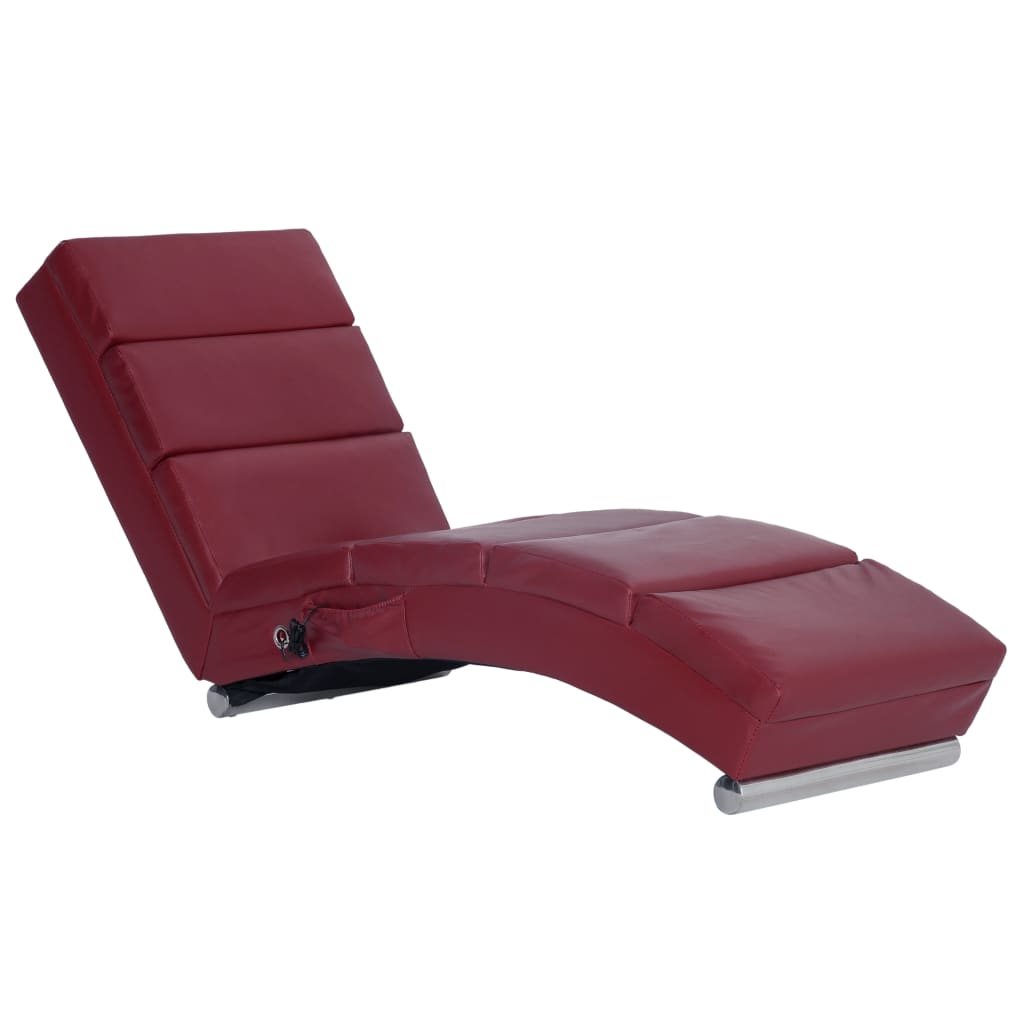 Massage-Chaiselongue Weinrot Kunstleder