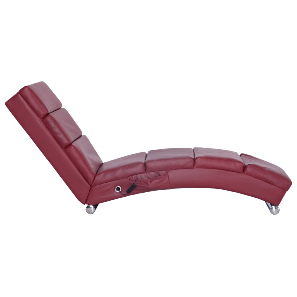 Massage-Chaiselongue Weinrot Kunstleder