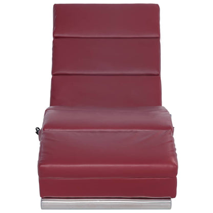 Massage-Chaiselongue Weinrot Kunstleder